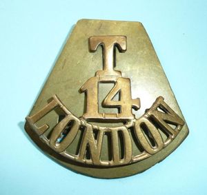 T / 14 / London (London Scottish) One Piece Brass …