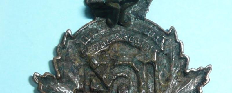 WW1 Canada - 164th CEF Halton & Dufferin Infantry Battalion Canadian Expeditionary Force Collar Badge — image 5