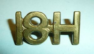 18th Royal Hussars Theatre Made Cast Brass Badge
