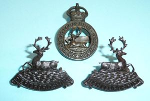 Hertfordshire Regiment (TA) Officer's OSD Cap Badge (Blades) and Matched …