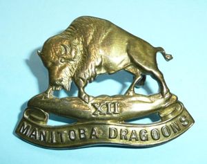 WW2 Canada - 12th Manitoba Dragoons Brass Cap Badge - …