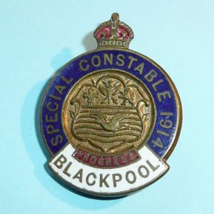 WW1 1914 Blackpool Borough Police Special Constable Constabulary Gilt & …