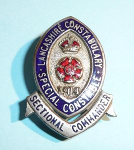 WW1 Lancashire Special Constable Constabulary Police Silver Plated & Enamel …