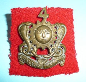 Indian Princely States - 4th Gwalior Infantry Brass Cap Badge