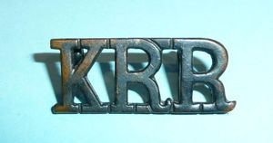 KRR - King's Royal Rifles Corps (KRRC) Blackened Brass Shoulder …