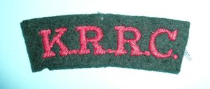KRRC - King's Royal Rifle Corps Embroidered Cloth Shoulder Title