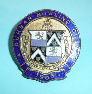 South Africa - Durban Bowling Club 1903 Dated Enamel and …