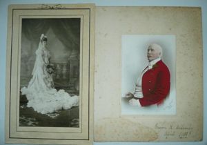 Pair of Original Edwardian Mounted Portrait Photographs - One hand …