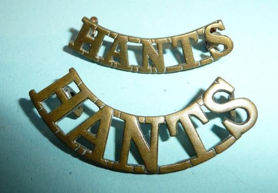 Small Hants Hampshire Brass Shoulder Title — image 2
