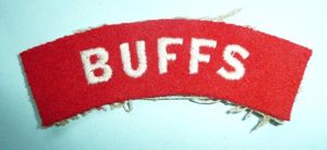 Buffs (Royal East Kent Regiment) Embroidered White on Red Felt …