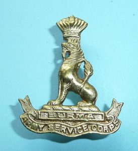 WW2 Burma Army Service Corps (BASC) Brass Cap Badge, 1st …