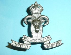 British India - South Waziristan Scouts Silver Plated Cap Badge, …