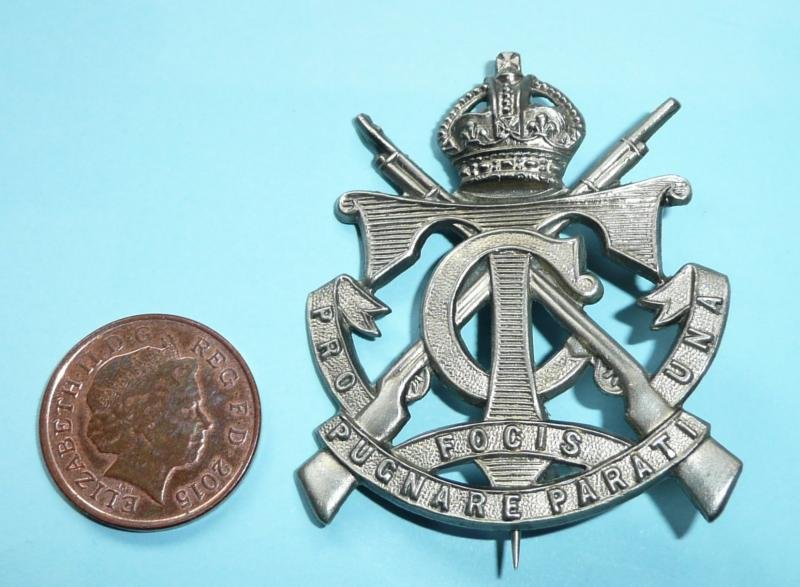 South Africa - Transvaal Cadets White Metal King's Crown Cap Badge — image 2