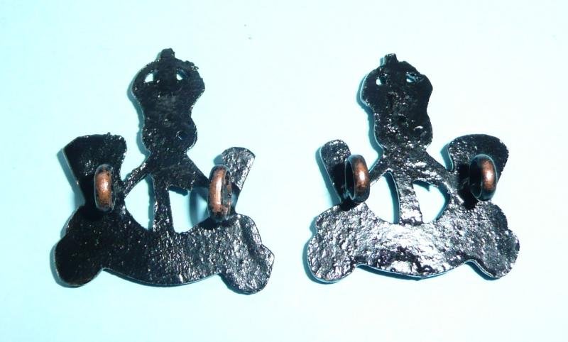 7th KAR King's African Rifles Facing Pair of Blackened Collar Badges — image 2