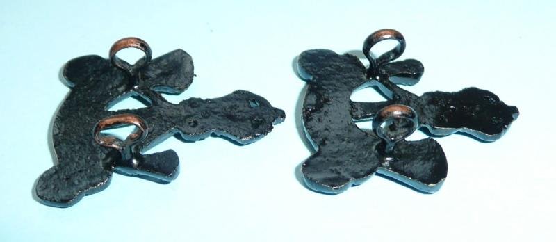 7th KAR King's African Rifles Facing Pair of Blackened Collar Badges — image 3