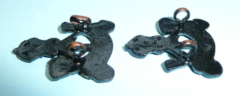 7th KAR King's African Rifles Facing Pair of Blackened Collar Badges — image 4