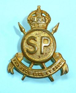 African Colonial - Swaziland Police SP Gilt Brass Cap Badge …