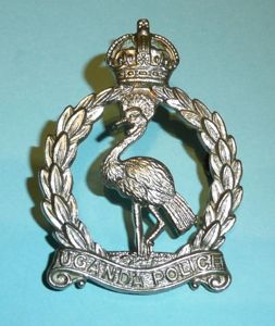 East Africa - Uganda Police, White Metal Cap Badge, King's …