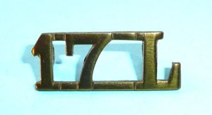17 Lancers (Duke of Cambridge's Own) Brass Shoulder Title