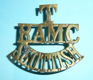 T / RAMC / Scottish One Piece Gilt Brass Shoulder …