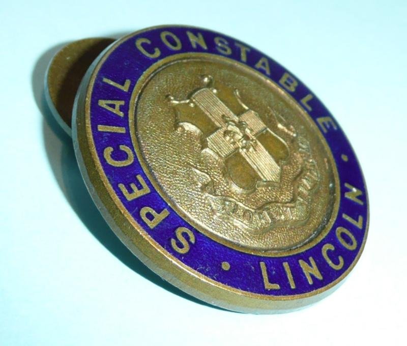 WW1 Lincoln Special Constable Constabulary Police Mufti Lapel Pin Brooch Badge — image 2