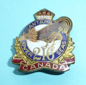 WW1 Canada - 216th (Toronto Bantams) Overseas Battalion CEF Sweetheart …