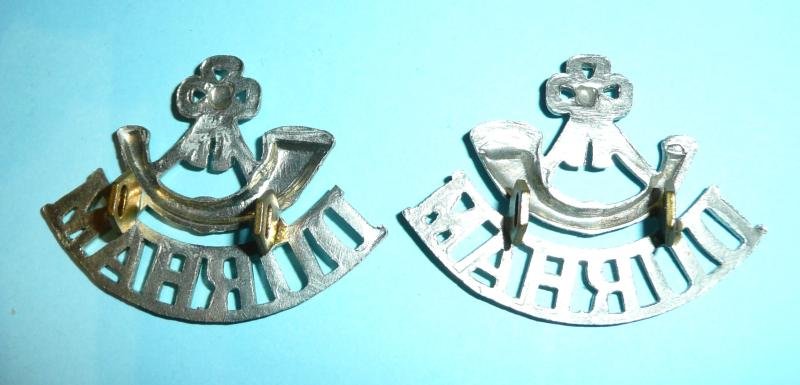 Durham Light Infantry (DLI) Pair of White Metal Other Ranks Shoulder Titles — image 2