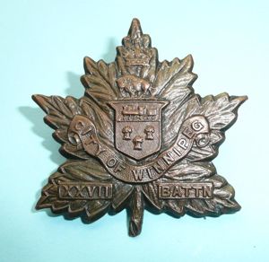 WW1 Canada - 27th Battalion (City of Winnipeg) Canadian Expeditionary …