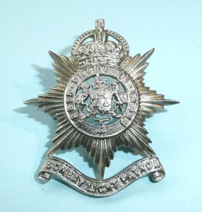 Indian Army - Bombay Light Patrol, White Metal Cap Badge