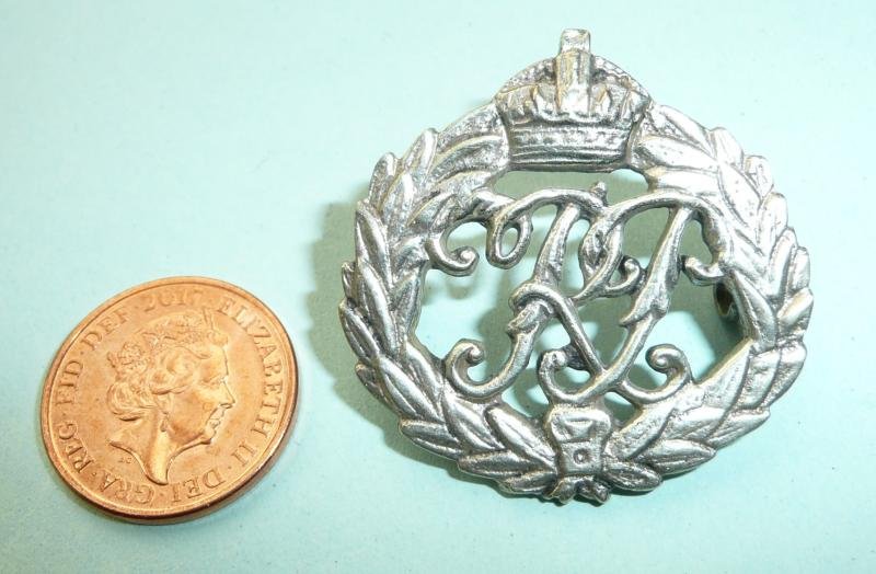 Indian Sub-Continent - Burma Burmese Rangoon Police (RP) Cast White Metal Cap Badge — image 5