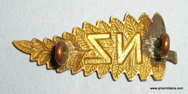 WW2 Pattern New Zealand Fern Leaf Temporary Staff ( Officers ) Brass Cap / Collar Badge — image 2