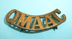WW1 QMAAC (Queen Mary's Army Auxiliary Corps) Brass Shoulder Title …
