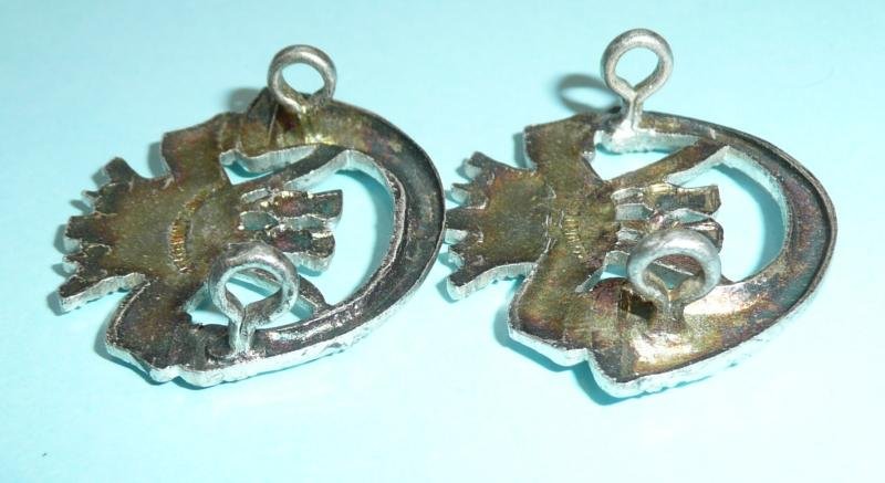 Duke of Cornwalls Light Infantry DCLI (Territorials) Officers Silver Plated Collar Badges - Gaunt — image 3