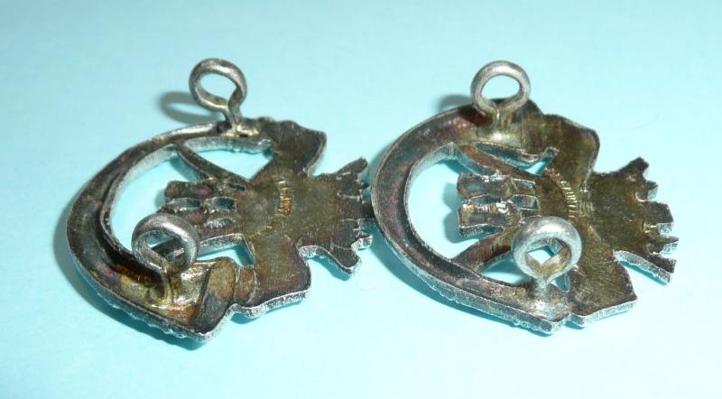 Duke of Cornwalls Light Infantry DCLI (Territorials) Officers Silver Plated Collar Badges - Gaunt — image 4