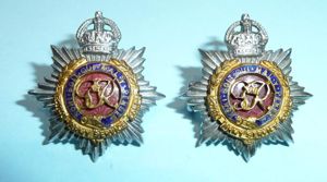 Royal Army Service Corps (RASC) Officer's Enamel Collar Badges, GVI …