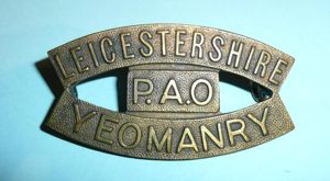 Liecestershire / PAO /Yeomanry (RAC) - One piece Brass Shoulder …