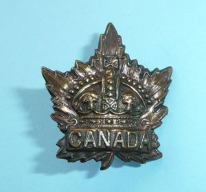 WW1 Canada - Canadian General Service Brass Collar Badge - …