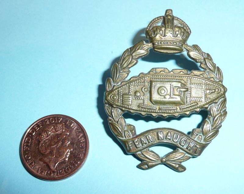 RTR Royal Tank Regiment Cast Brass Collar Badge as worn by Band — image 2