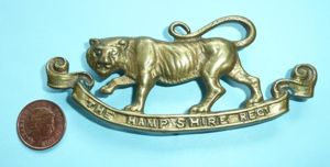 Hampshire Hants Regiment Bandman's Pouch / Case Cast Brass Badge …