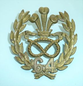 64th Foot Staffordshire Regiment Brass Band Badge