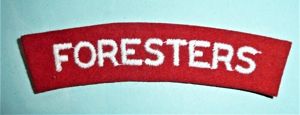 WW2 Foresters (Notts & Derby Regiment) Embroidered White on Red …