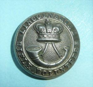 Victorian Lincolnshire Rifles Volunteers Large Pattern White Metal Button