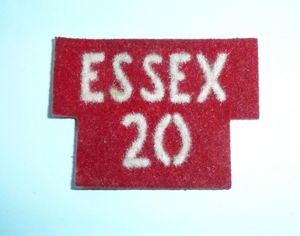 'Essex / 20' 'PVC Blown' Shoulder Title - Post WW2 …