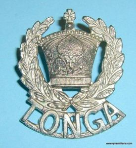South Pacific Tonga Police Chromed White Metal Cap Badge