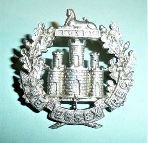The Essex Regiment Officer's Silver Cap Badge
