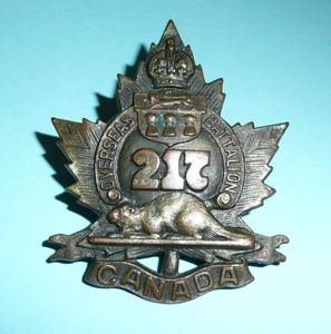 WW1 Canada - 217th (Moosomin, Saskatchewan) Infantry Battalion CEF Canadian …