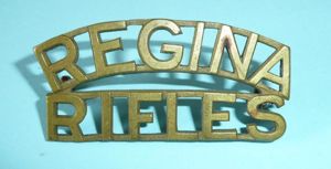 WW2 Canada - Regina Rifles Regiment One Piece Brass Shoulder …