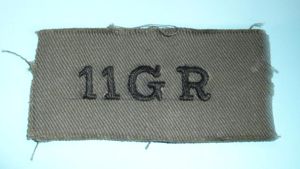 Post Independence Indian Army - '11 G R' Woven on …