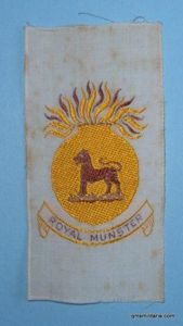 Royal Munster Fusiliers Cigarette Card Embroidered Silk by E. & …