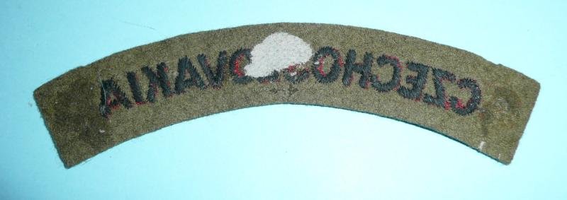 WW2 ATS Czechoslovakia embroidered Felt Cloth Nationality Shoulder Title — image 2